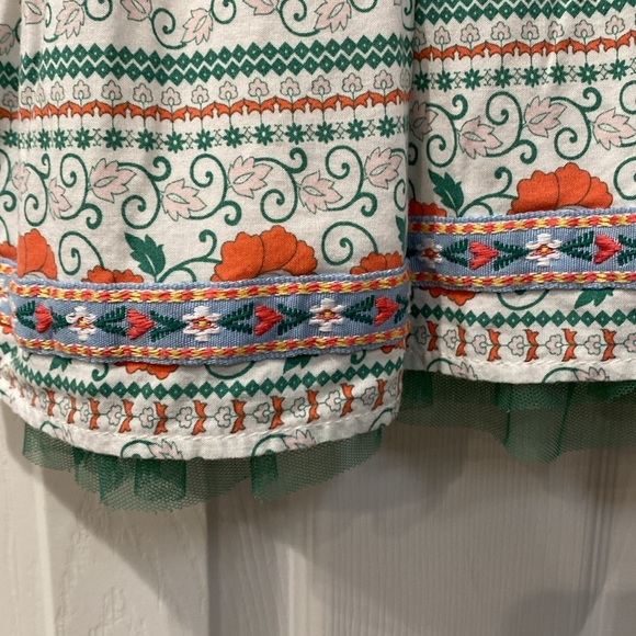 435 by Matilda Jane Spirited Song Orange & Green Folklorish Floral Dress Size 10 - Picture 3 of 5